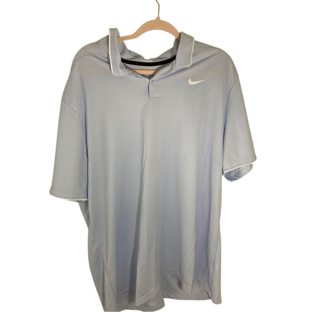 Nike Men's Baby Blue Dri-fit Golf Tech Polo Preppy Country Club Traditional 2XL